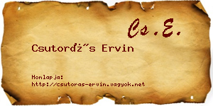 Csutorás Ervin névjegykártya